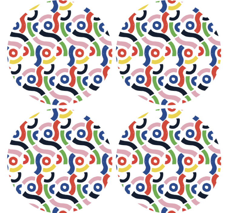 Coasters with colorful abstract designs - TenStickers