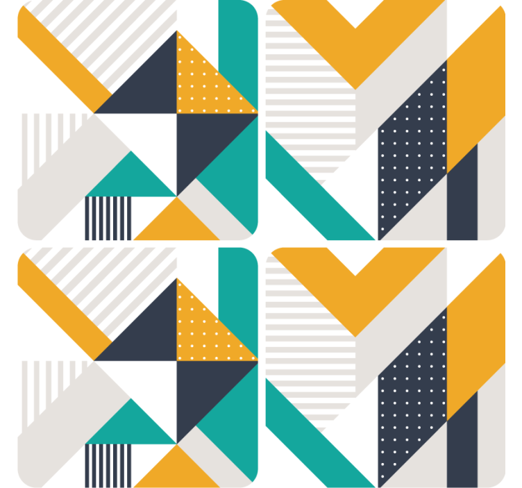 Modern coasters in geometric color block design - TenStickers