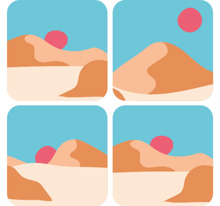 Modern coasters stylized desert landscape coasters - TenStickers