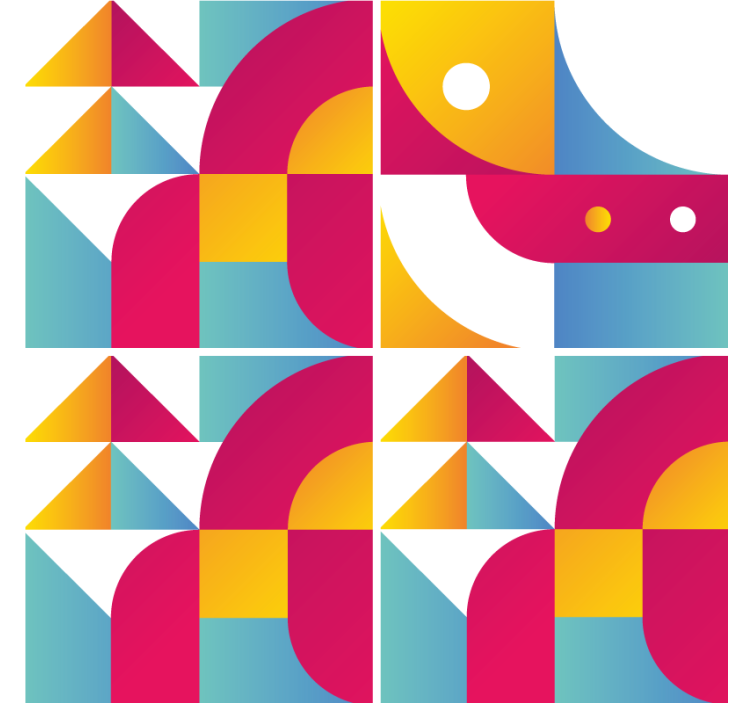 Coasters with geometric shape designs - TenStickers