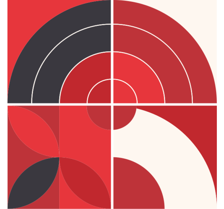 Coasters with geometric color patterns - TenStickers