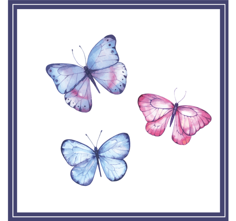 Geek coasters colorful butterfly display - TenStickers