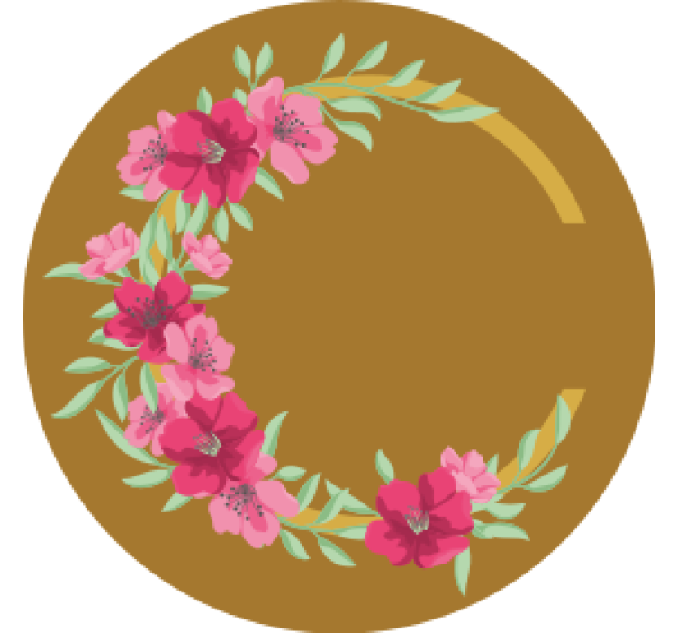 Floral circular design beer mats - TenStickers