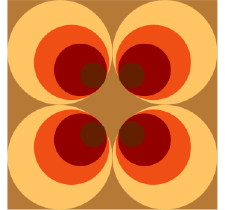 Coasters with circular warm gradient pattern - TenStickers