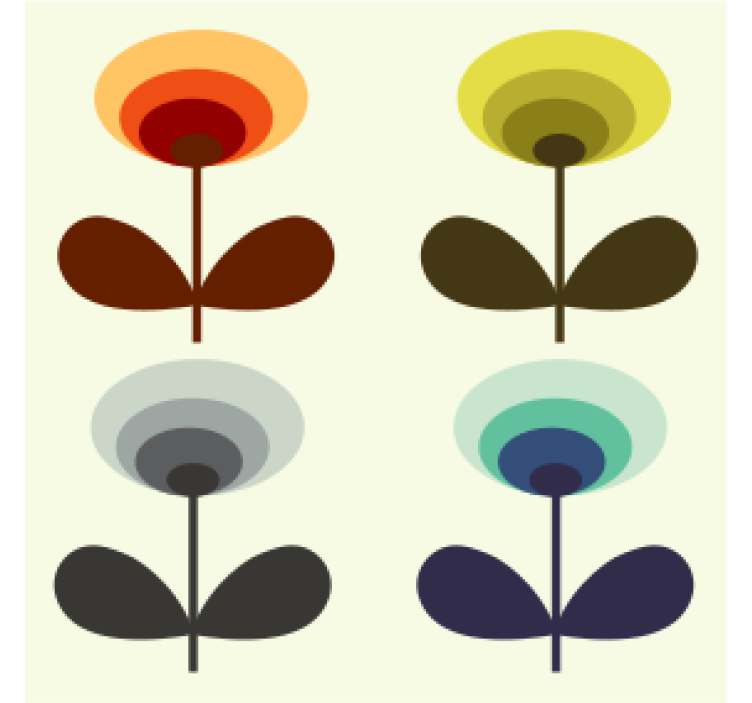 Coasters with layered floral designs - TenStickers