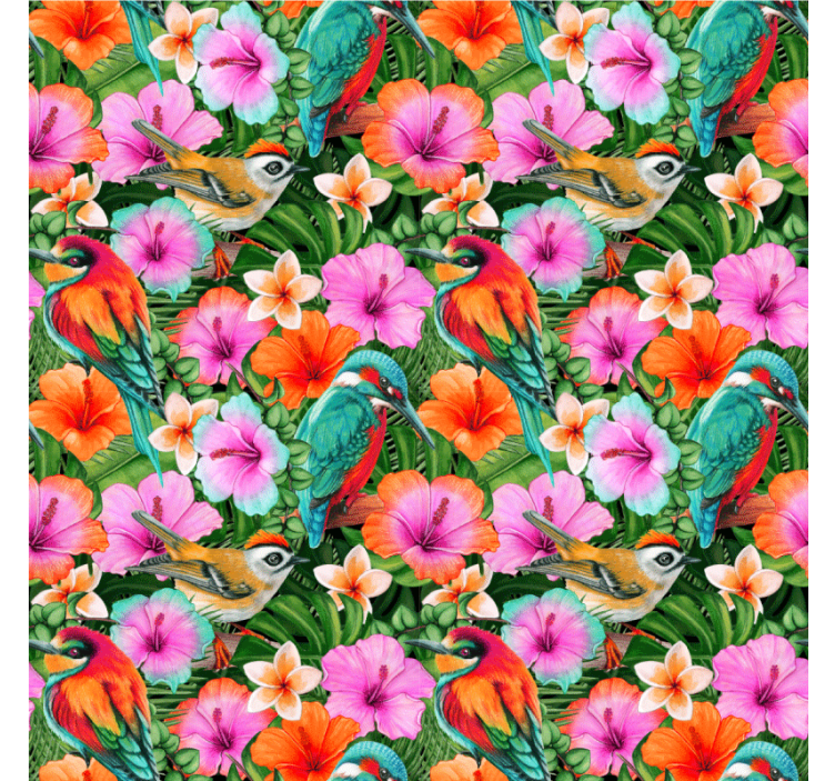 Modern coasters tropical birds floral design - TenStickers