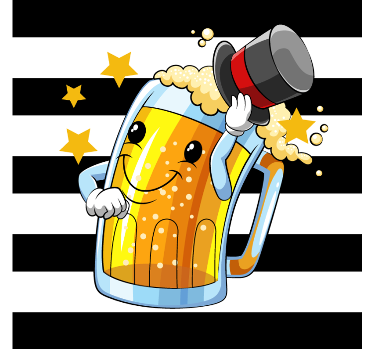 Beer mats cheerful beer mug character - TenStickers