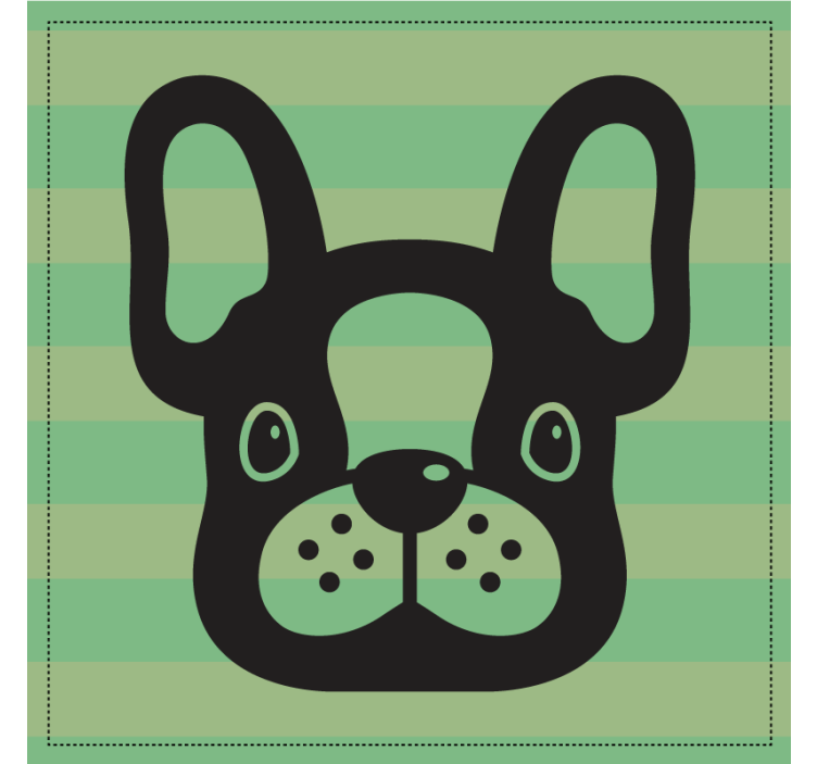 Modern coasters french bulldog face design - TenStickers