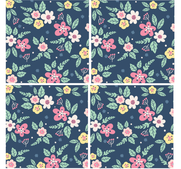 Modern coasters floral pattern design - TenStickers