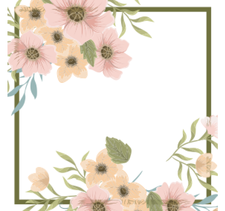 Modern coasters floral border design - TenStickers