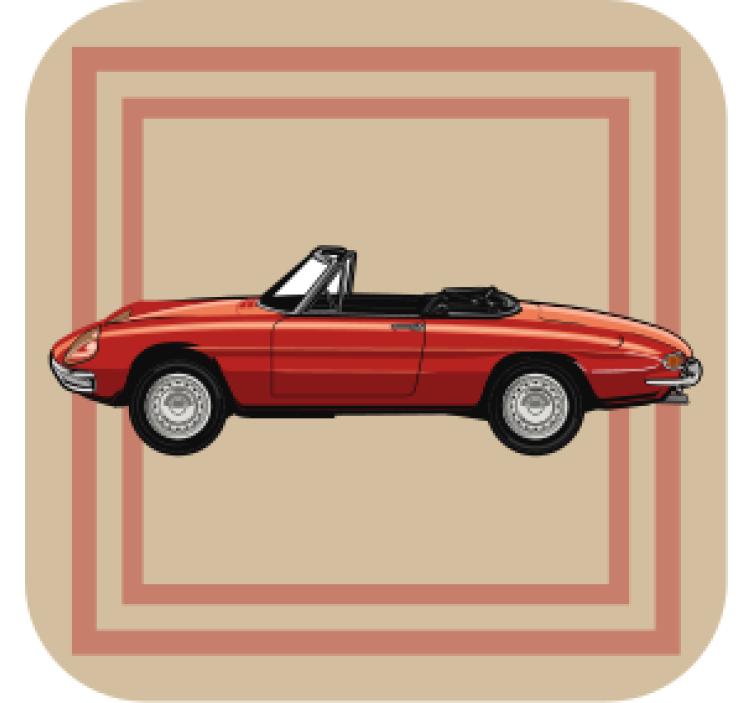 Vintage coasters vintage convertible artwork - TenStickers