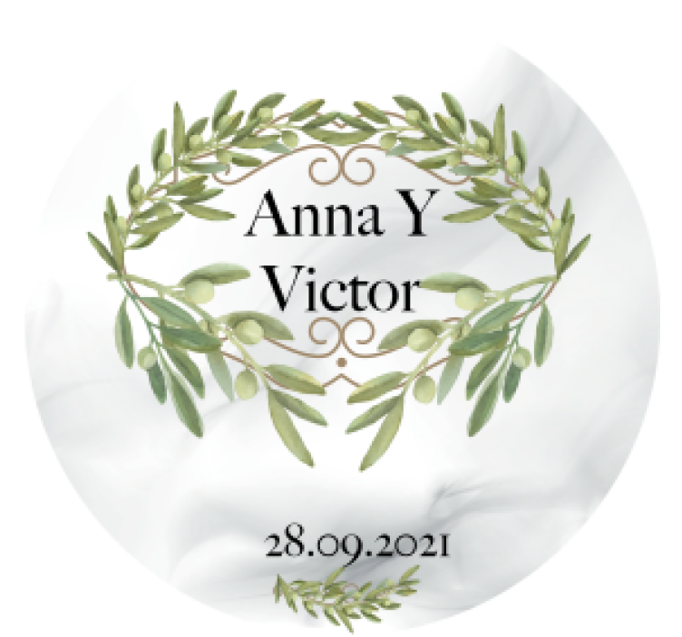 Wedding coasters olive wreath design - TenStickers