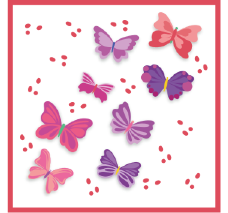 Geek coasters with vibrant butterfly designs - TenStickers