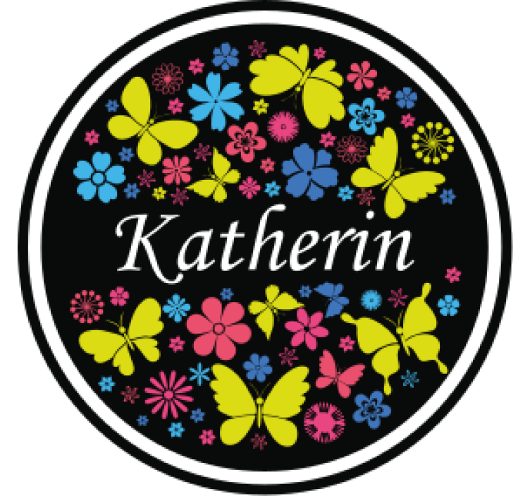 Personalizable coasters floral butterfly design - TenStickers