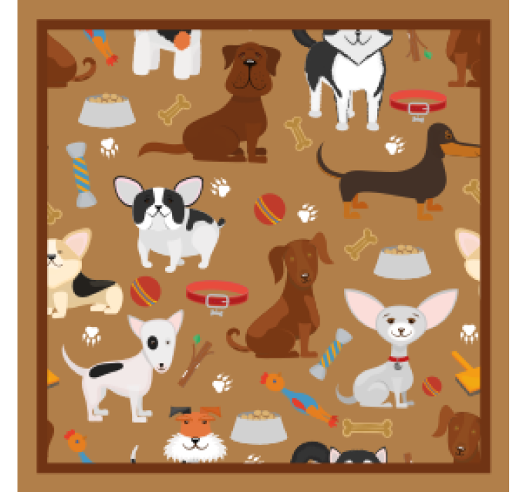 Modern coasters with fun dog illustrations - TenStickers