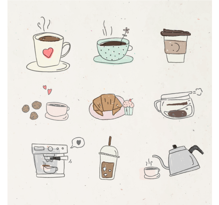 Modern coasters beverage illustration collage - TenStickers