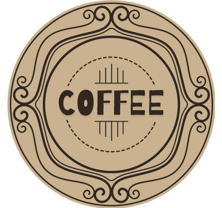 Personalised coasters elegant coffee circular emblem - TenStickers