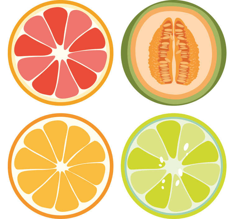 Geek coasters fruit slice design - TenStickers