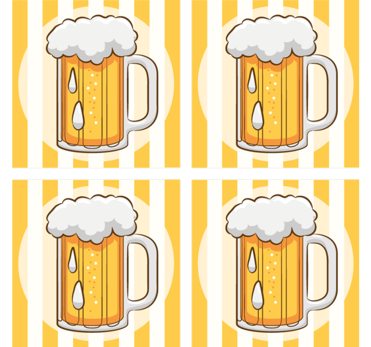 Beer mats illustrated beer mug - TenStickers