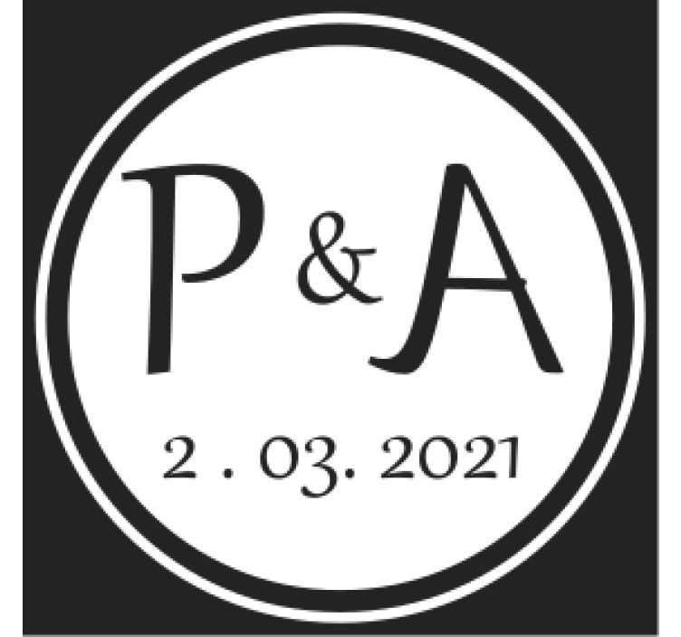 Personalisable coasters with monogram initials pairing - TenStickers