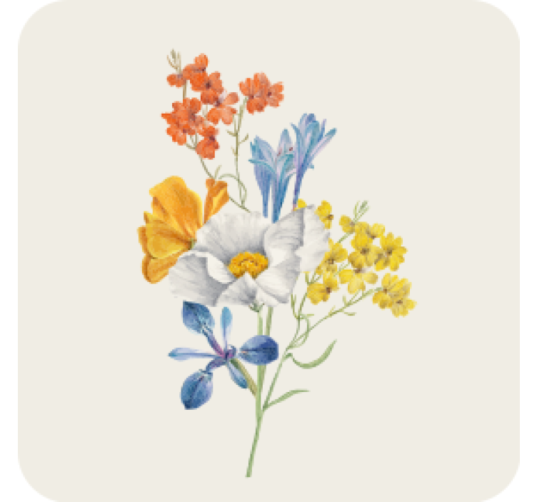 Colorful Floral Arrangement vintage coasters - TenStickers