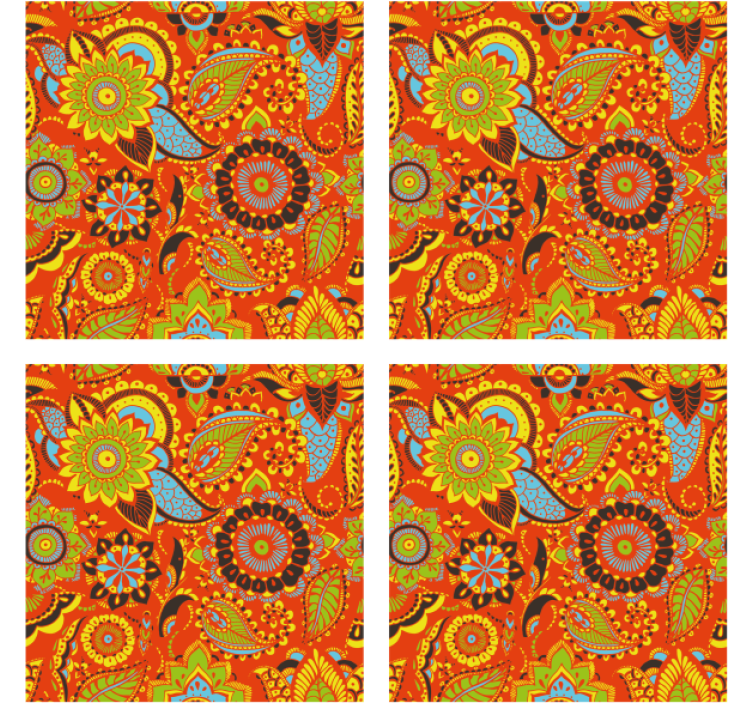 Vibrant botanical motif geek coasters - TenStickers