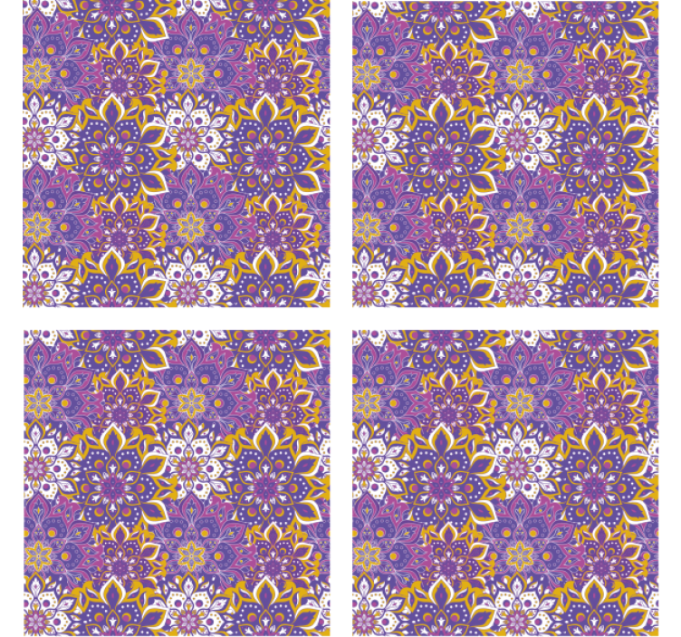 Moroccan style purple tones tile coasters - TenStickers