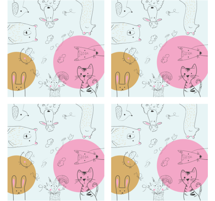 Geek coasters with playful animal artwork - TenStickers