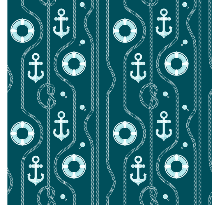 Beer mats anchors and lifebuoys pattern - TenStickers