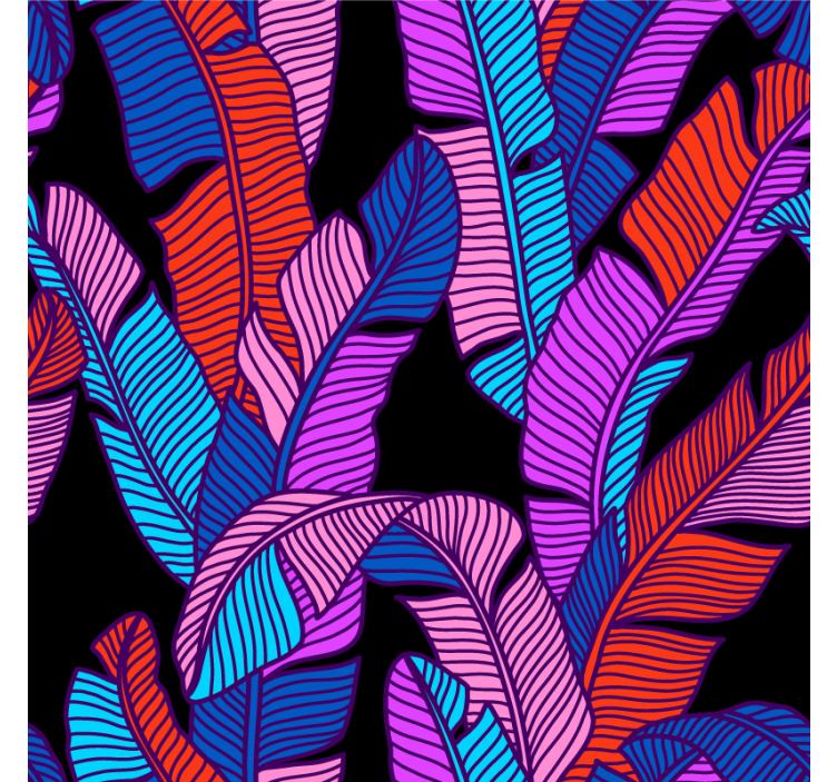 Vibrant leaf patterns coasters - TenStickers