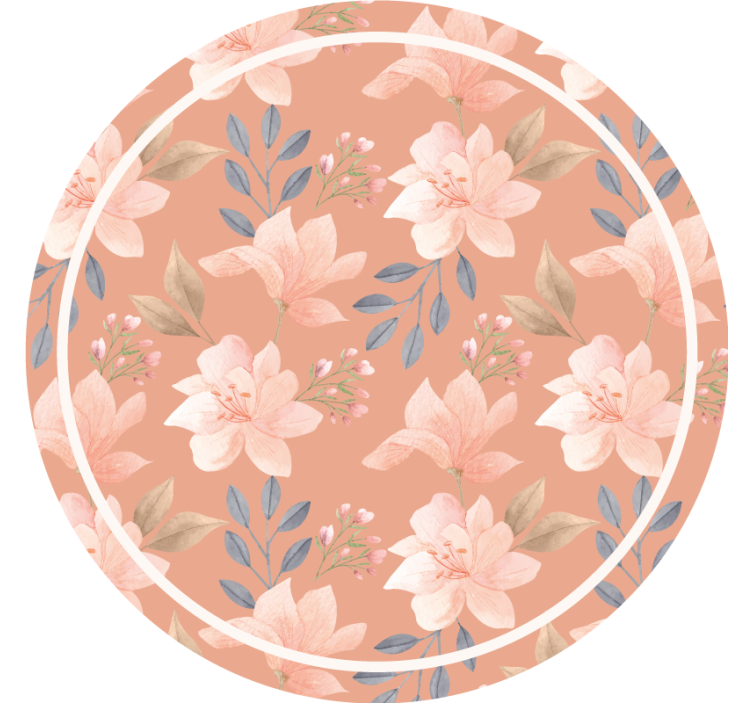 Modern coasters floral design with leaves - TenStickers