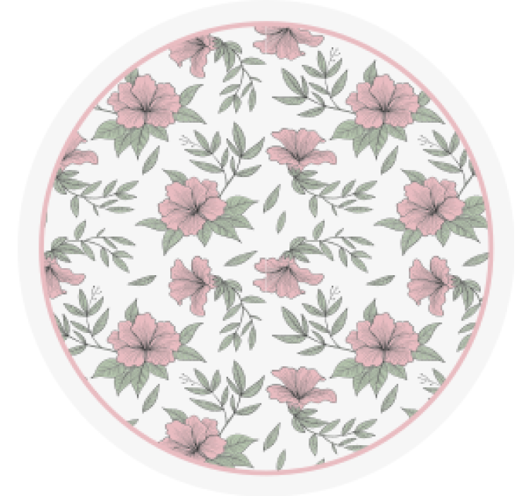 Floral pattern round coasters - TenStickers