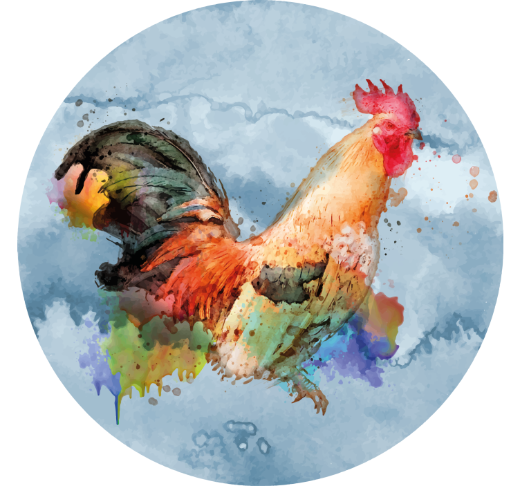 Geek coasters vibrant rooster design - TenStickers