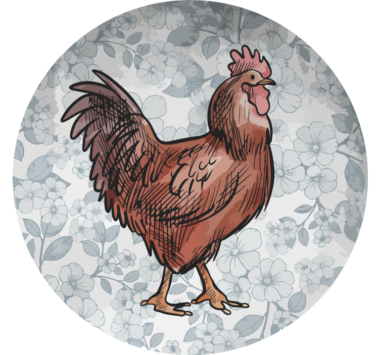Modern coasters floral chicken design - TenStickers