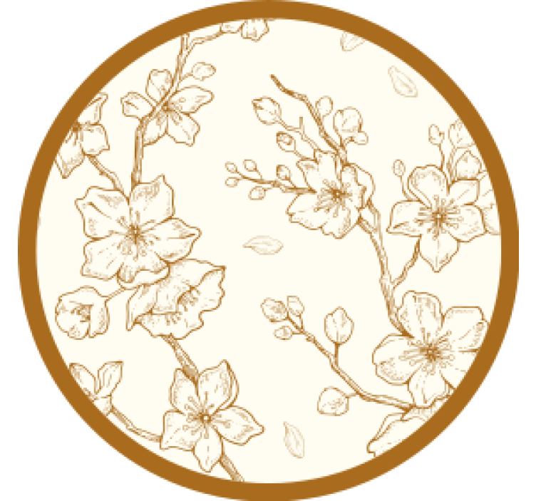 Vintage coasters floral engraved wood design - TenStickers