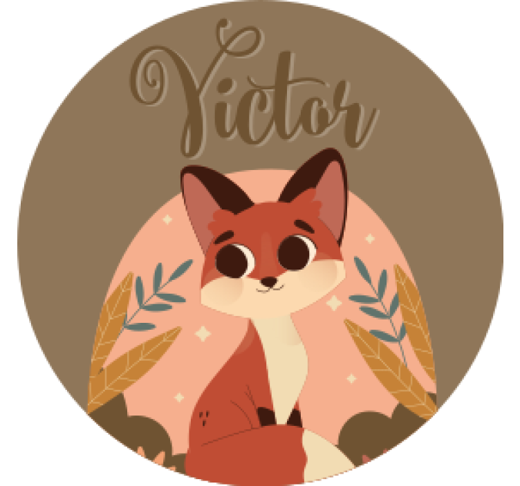Personalisable coasters cute fox character - TenStickers