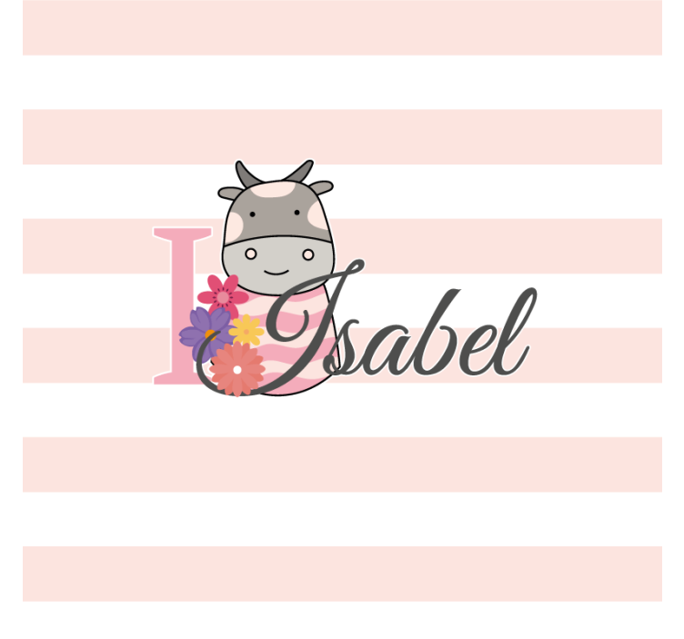 Personalisable coasters with floral cow design - TenStickers