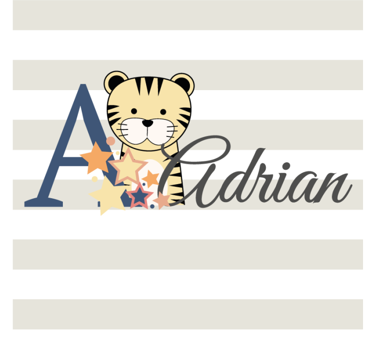 Personalised coasters with playful tiger design - TenStickers