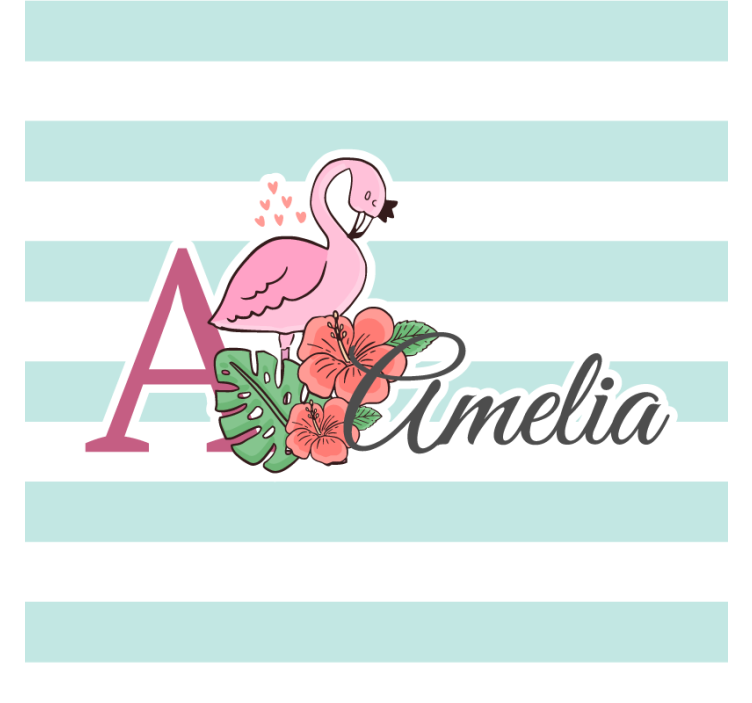 Personalizable coasters personalized flamingo floral - TenStickers