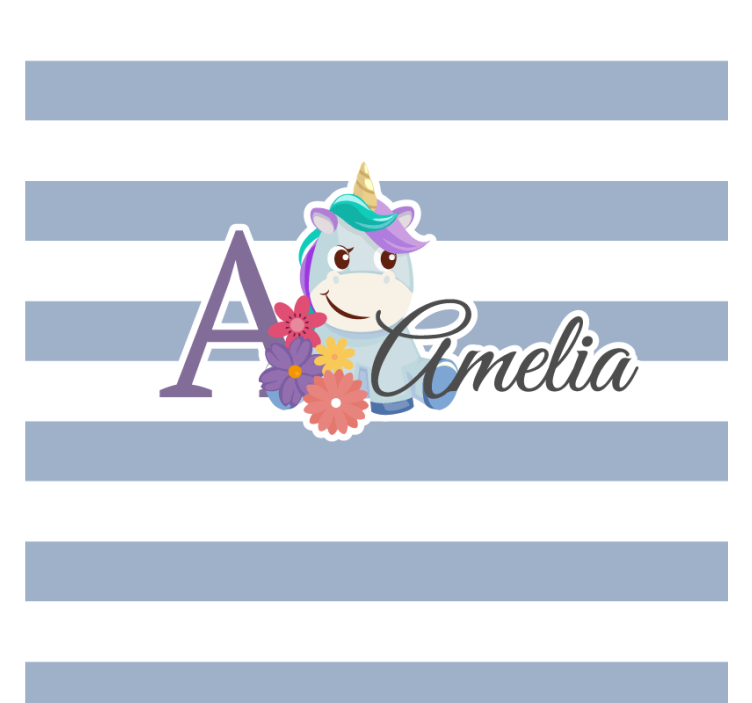 Personalisable coasters unicorn and floral initial - TenStickers