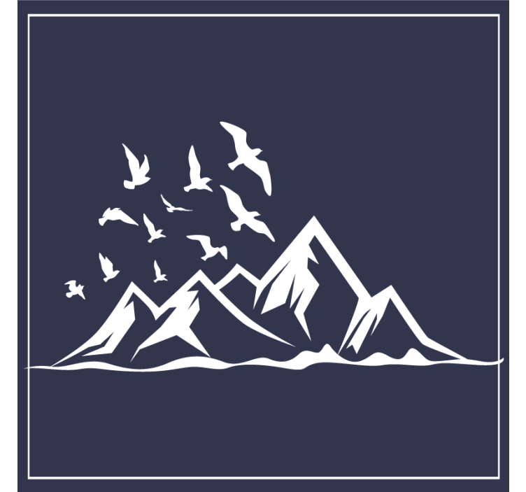 Coasters mountain landscape silhouette - TenStickers