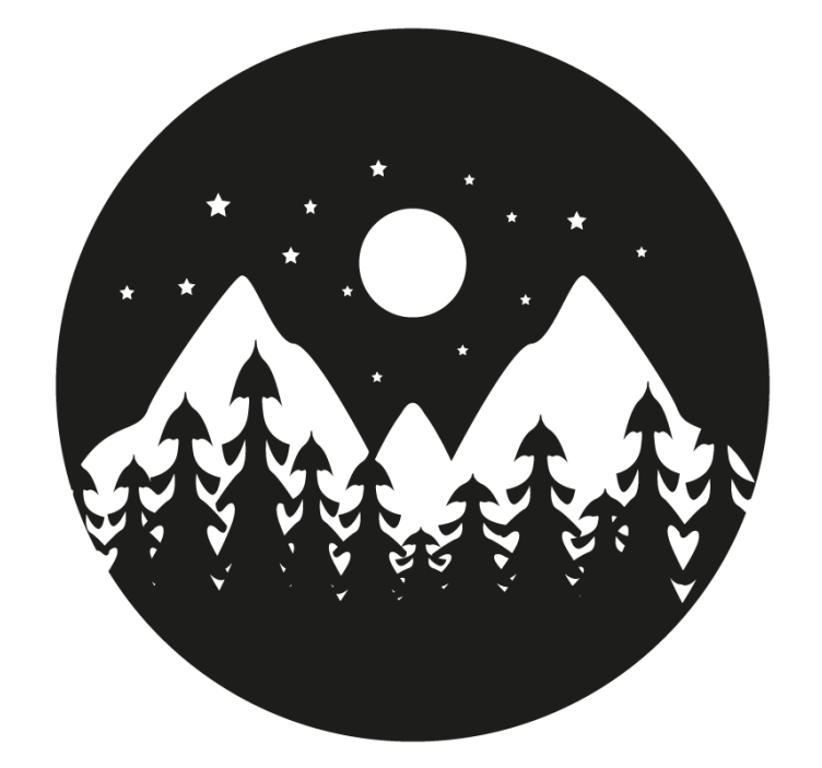 Mountain night landscape coasters - TenStickers