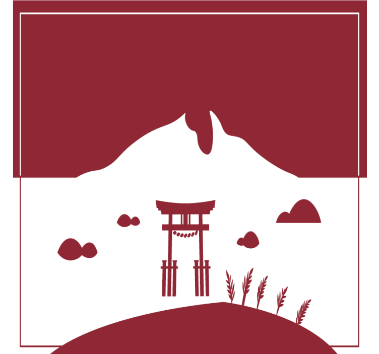 Geek coasters mountain torii gate - TenStickers