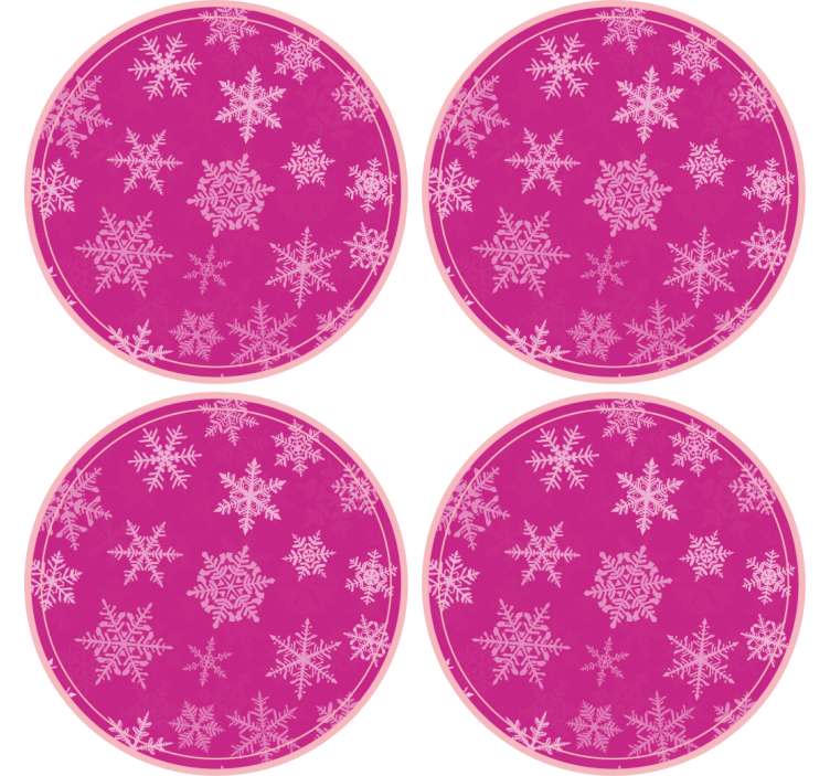 Christmas coasters snowflake patterned circular coasters - TenStickers
