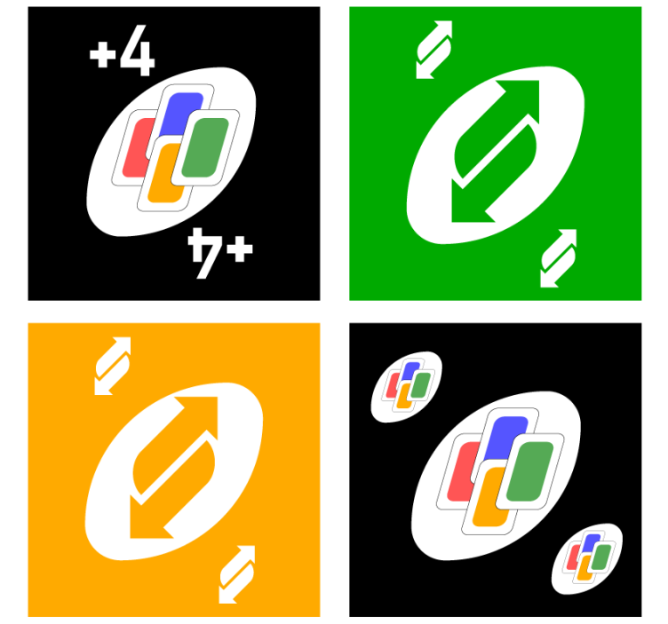 Geek coasters with colorful card designs - TenStickers