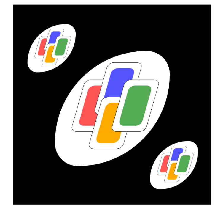 Geek coasters colorful overlay shapes - TenStickers