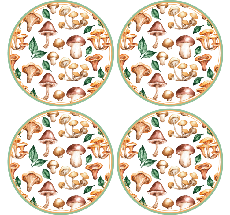 Geek coasters mushroom design elements - TenStickers