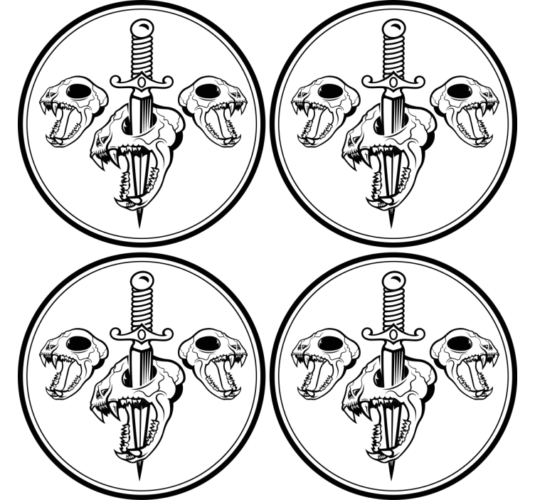 Geek coasters skull and sword design - TenStickers