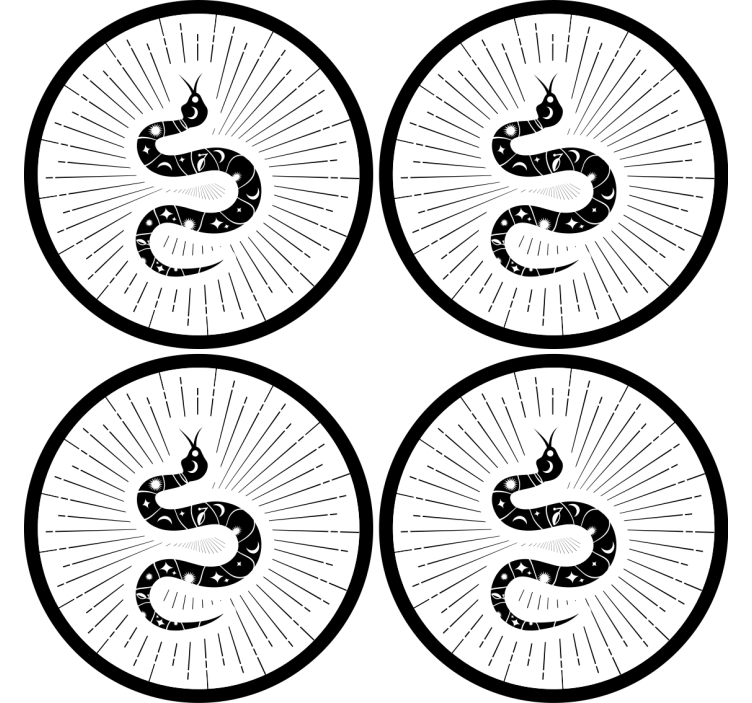 Geek coasters abstract snake design - TenStickers