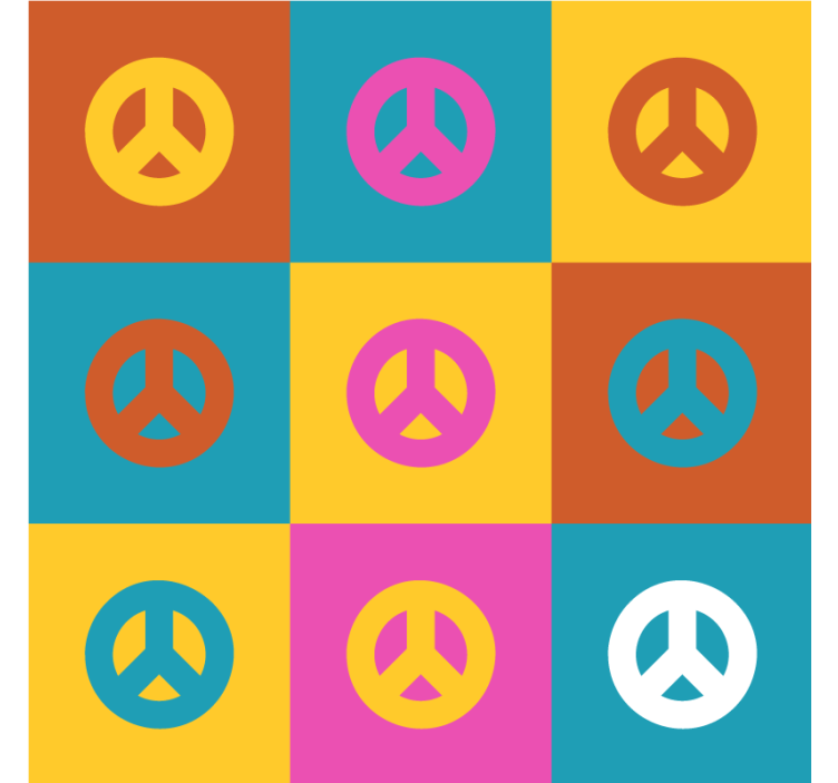 Geek coasters colorful peace symbols - TenStickers